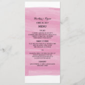 Roze Waterverf Weddenschap Menu (Voorkant)