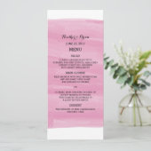 Roze Waterverf Weddenschap Menu (Staand voorkant)