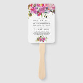 -roze-Waterverf-weddenschapsprogramma Handwaaier (Voorkant)