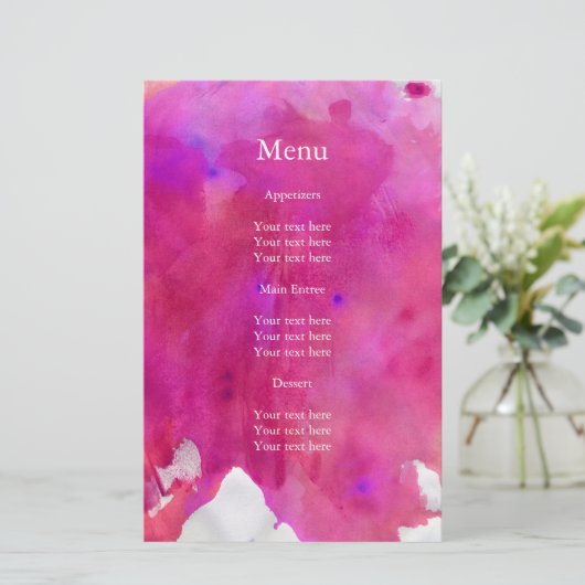 Roze Waterverf Wedding (Staand voorkant)