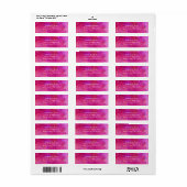 Roze Waterverf Wedding Etiket (Full Sheet)