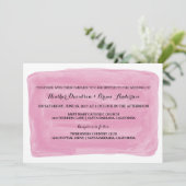 Roze Waterverf Wedding Invite Kaart (Staand voorkant)