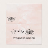 Roze Waterverf Wellness Coach Custom Business Car Visitekaartje (Buitenkant ongevouwen)