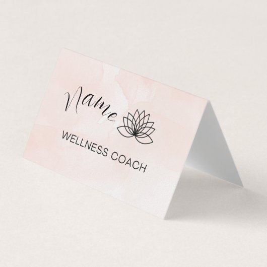 Roze Waterverf Wellness Coach Custom Business Car Visitekaartje (Voorkant)