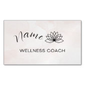 Roze Waterverf Wellness Coach op maat Magnetisch Visitekaartje (Voorkant)
