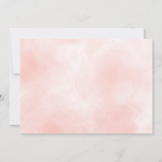 Roze waterverf wereldkaart bruiloft aankondiging (Achterkant)