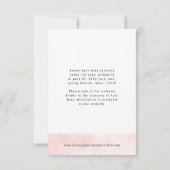 Roze waterverf wereldkaart bruiloft details RSVP kaartje (Achterkant)