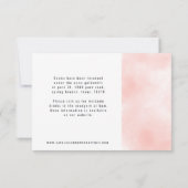 Roze waterverf wereldkaart bruiloft details RSVP kaartje (Achterkant)