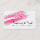 Roze waterverf whiskybakkerijkoek bu visitekaartje (Voorkant)