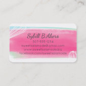 Roze waterverf whiskybakkerijkoek bu visitekaartje (Achterkant)