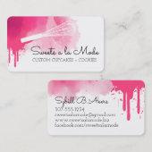 Roze waterverf whiskybakkerijkoek visitekaartje (Voorkant / Achterkant)