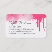 Roze waterverf whiskybakkerijkoek visitekaartje (Achterkant)