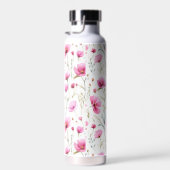 Roze Waterverf Wildbloem  Waterfles (Rechts)