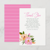 Roze waterverf wildbloemen Baby shower Dank u Bedankkaart (Voorkant / Achterkant)
