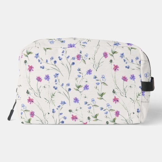 Roze Waterverf Wildbloemen Bloemen Bloemen Cosmeti Toilettasje (Achterkant)
