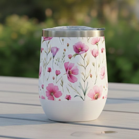 Roze waterverf wilde bloem