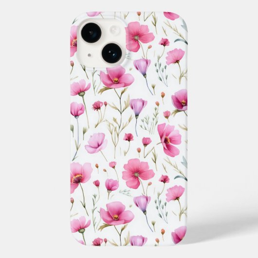 Roze waterverf wilde bloem Case-Mate iPhone case (Achterkant)