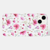Roze waterverf wilde bloem Case-Mate iPhone case (Achterkant (horizontaal))