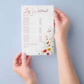 Roze Waterverf Wilde Bloem Elegante Service Menu (Hand)