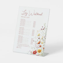 Roze Waterverf Wilde Bloem Elegante Service Menu
