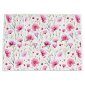 Roze waterverf wilde bloem groot cadeauzakje (Voorkant)