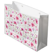 Roze waterverf wilde bloem groot cadeauzakje (Voorkant Gekanteld)
