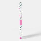 Roze Waterverf Wilde Bloem Naam Case-Mate iPhone Case (Achterkant / Links)