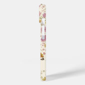 Roze Waterverf Wilde Bloem Naam Case-Mate iPhone Case (Achterkant / Links)