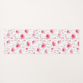 Roze Waterverf Wilde Bloem Naam Yogamat (Achterkant (horizontaal))