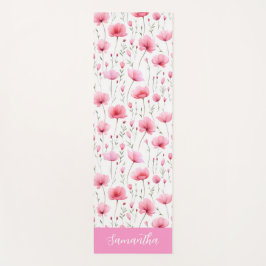Roze Waterverf Wilde Bloem Naam Yogamat