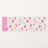 Roze Waterverf Wilde Bloem Naam Yogamat (Voorkant (horizontaal))
