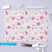Roze waterverf wilde bloem tissuepapier (Craft)