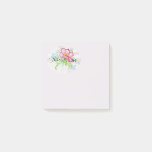 Roze Waterverf Wilde Roos Mini Floral Bouquet TY Post-it® Notes (Voorkant)
