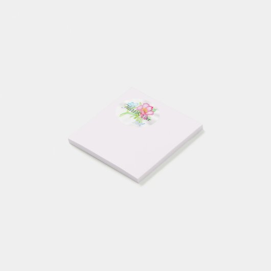 Roze Waterverf Wilde Roos Mini Floral Bouquet TY Post-it® Notes (Schuin)