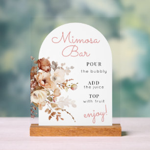 Roze Waterverf Wildflower Floral Mimosa Acryl Bord