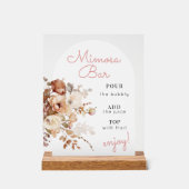 Roze Waterverf Wildflower Floral Mimosa Acryl Bord (Voorkant)