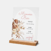 Roze Waterverf Wildflower Floral Mimosa Acryl Bord (Hoek)