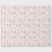 roze waterverf Wildflower Sage Groen groen Cadeaupapier (Vlak)