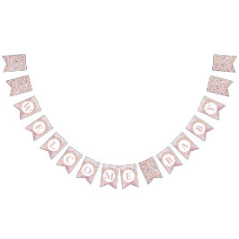 Roze Waterverf Wildflower Welkom Baby Banner – D