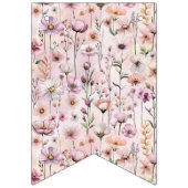 Roze Waterverf Wildflower Welkom Baby Banner – D (Tweede vlag)