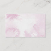 Roze Waterverf Winter Sneeuwkleerkaartje Informatiekaartje (Achterkant)