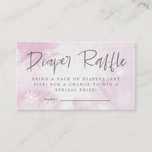 Roze Waterverf Winter Sneeuwkleerkaartje Informatiekaartje