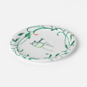 Roze Waterverf Wreath Papieren Bordje (Gekanteld)