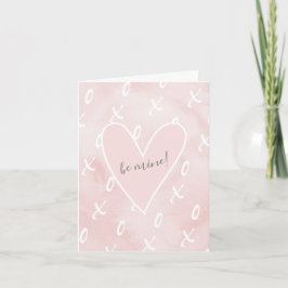Roze Waterverf X en O Valentijnsdag Card Kaart