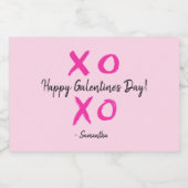 Roze waterverf XOXO Happy Galentine's dag op maat Sparkling Wijnetiket (Enkel label)