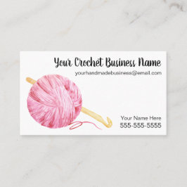 Roze Waterverf Yarn Crochet Visitekaartje
