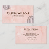 Roze Waterverf Yoga Wellness Coach Visitekaartje (Voorkant / Achterkant)