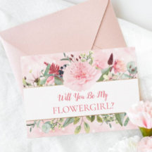 Roze Waterverf zal je mijn Bloemenmeisje zijn