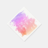 Roze waterverf, zeemansstrand bruiloft servet (Hoek)