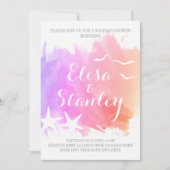 Roze waterverf, zeemuizen bruiloft douches kaart (Voorkant)